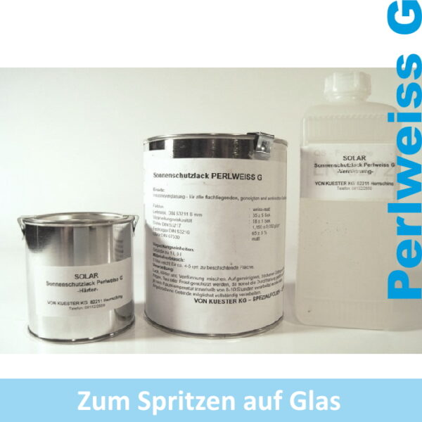 Sonnenschutzlack weiß Glas spritzen